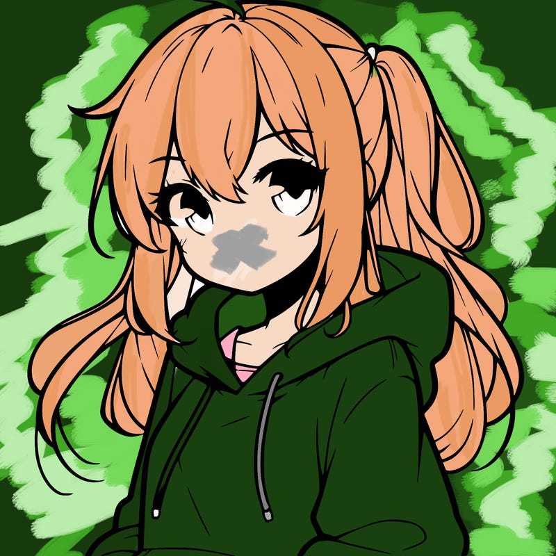 anime girl wearing hoodie