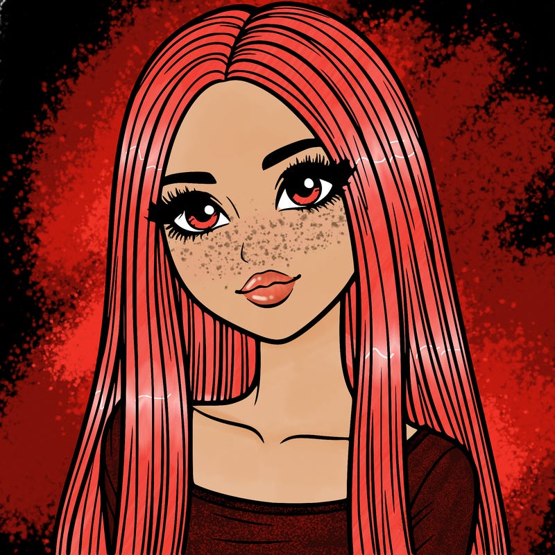 realistic girl with straight and long hair