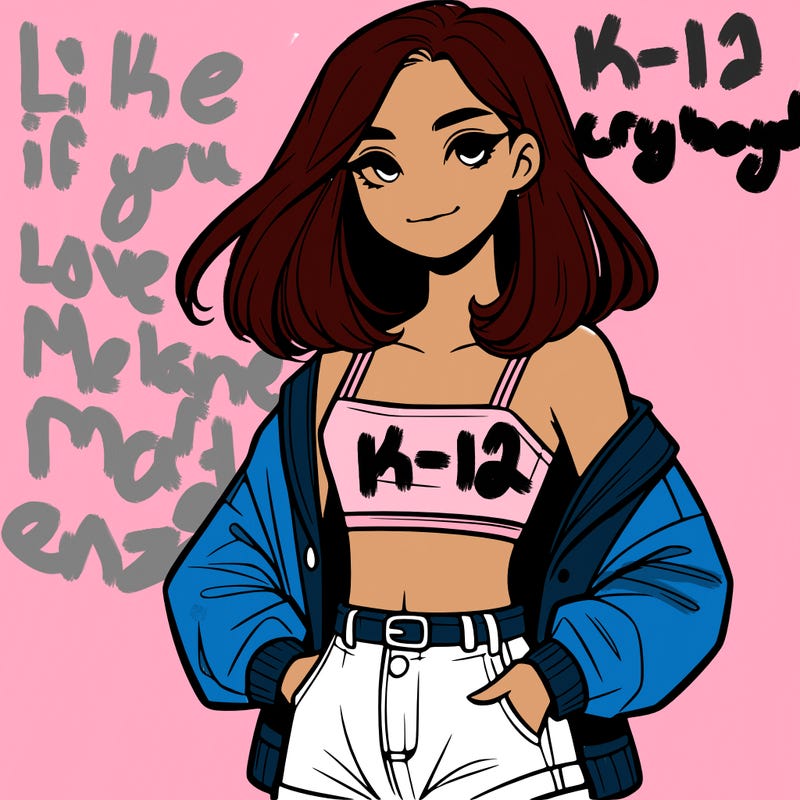 a realistic girl with a crop top and short shorts in an open jacket