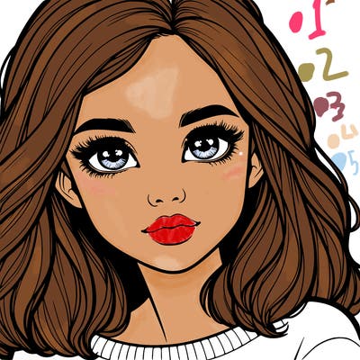 realistic girl whith cute eyes