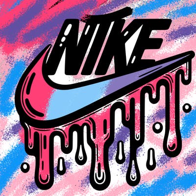 dripping nike logo