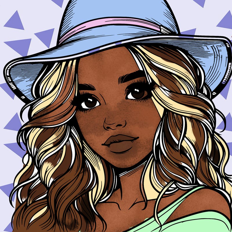 realistic girl with hat