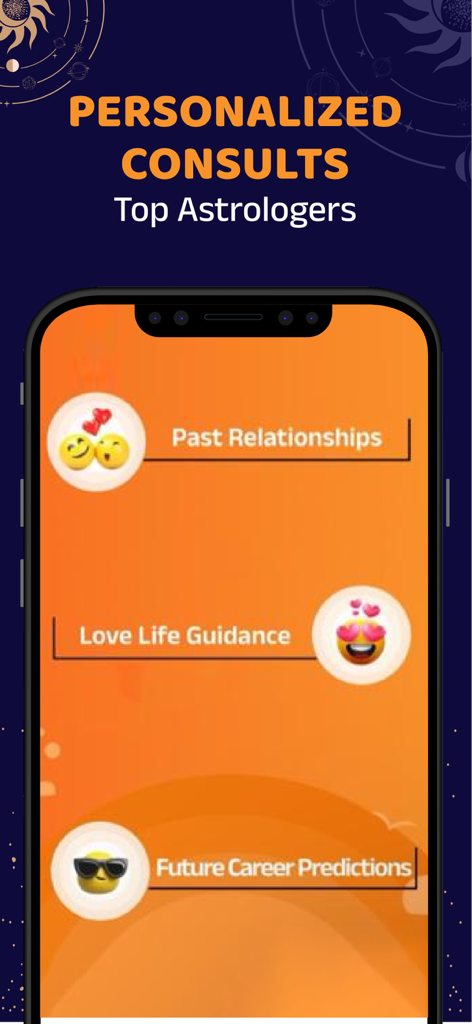 Bodhi: Astrology & Horoscope - Interface do aplicativo Bodhi mostrando consultas personalizadas de astrologia para previsões de carreira e relacionamento