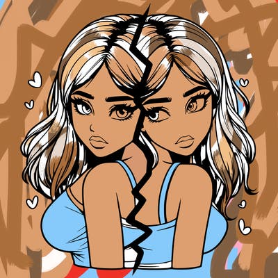 realistic girl split