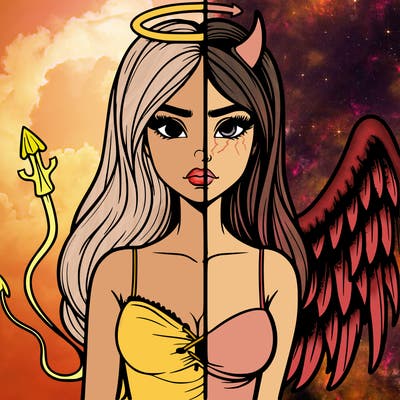 devil vs angel realistic girl