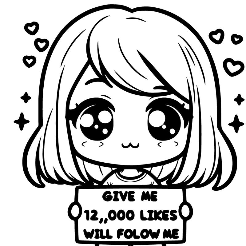 cute girl saying give me 12,000 likes and i will follow you