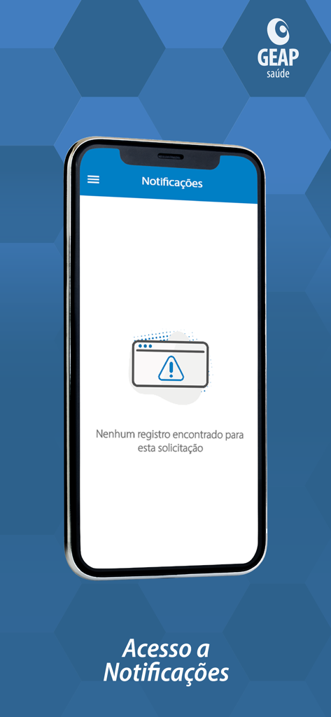 GEAP Prestador - GEAP Prestador app notifications screen showing an empty state message.