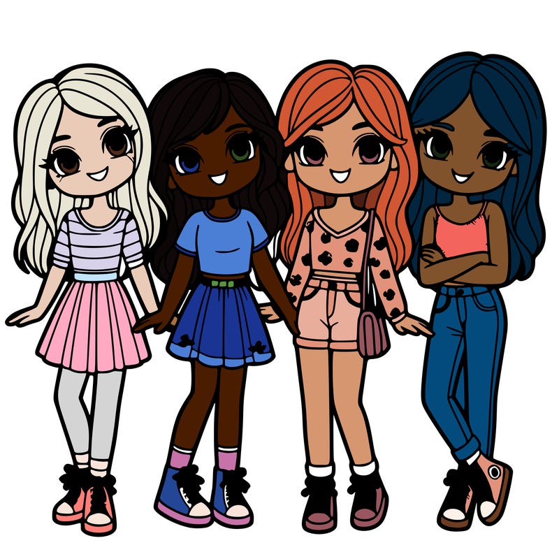 friend group of four girls