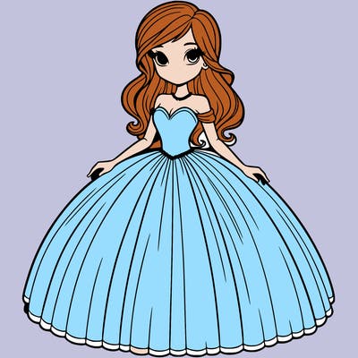 ball gown on beautiful girl