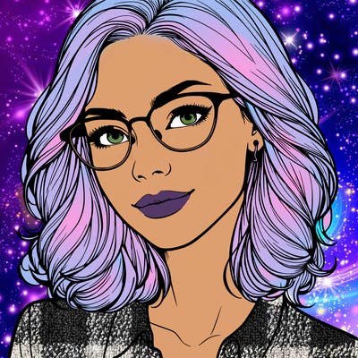 realistic woman with glasses