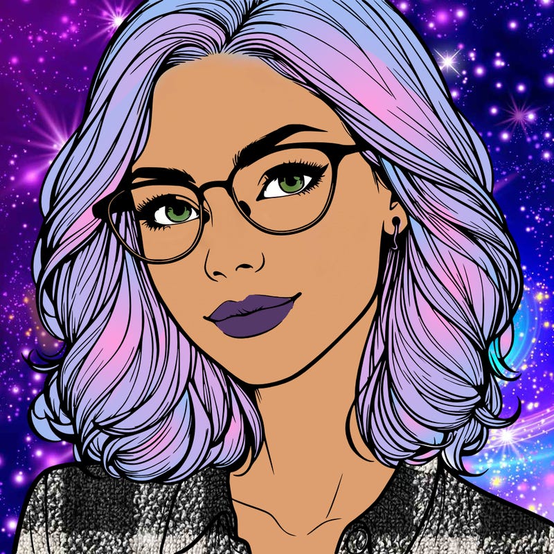 realistic woman with glasses