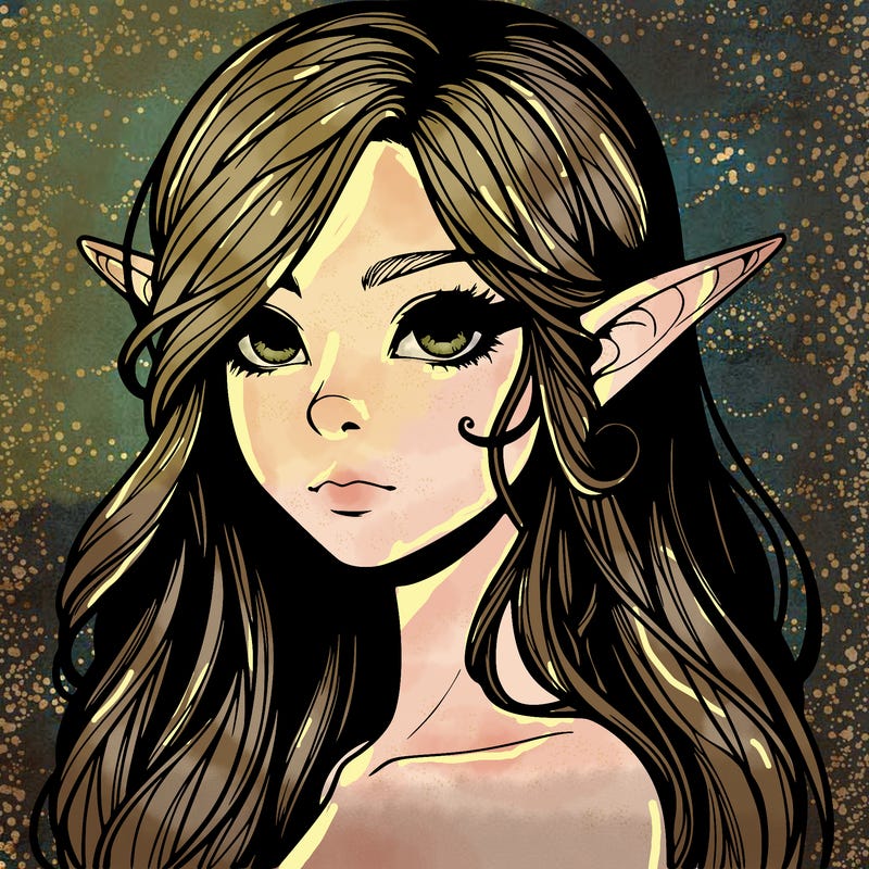 elf girl realistic dark fantasy