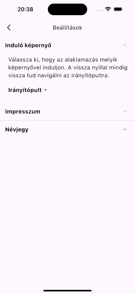 Settings menu of the Nepszava mobile app showing configuration options in Hungarian