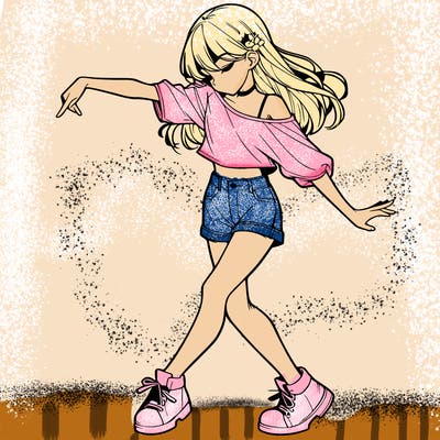 realistic girl danceing