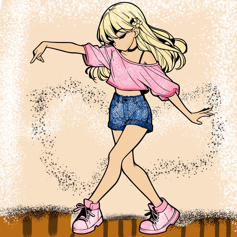 realistic girl danceing
