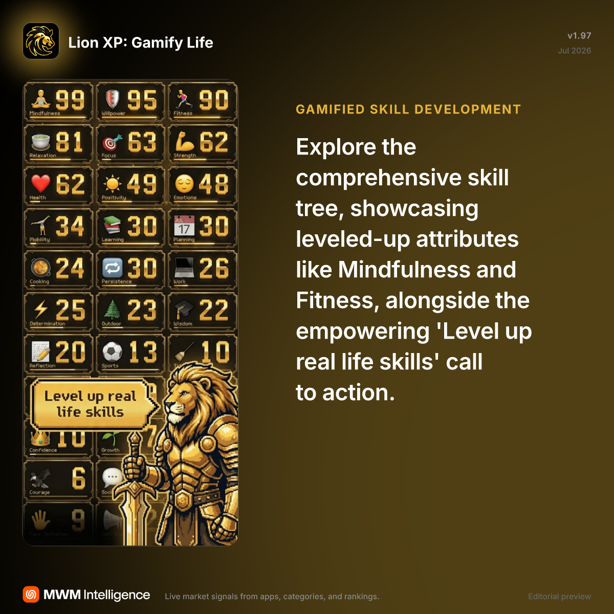 Lion XP: Gamify Life - Health & Fitness App | MWM