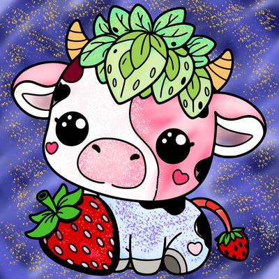 cute strawberry cow