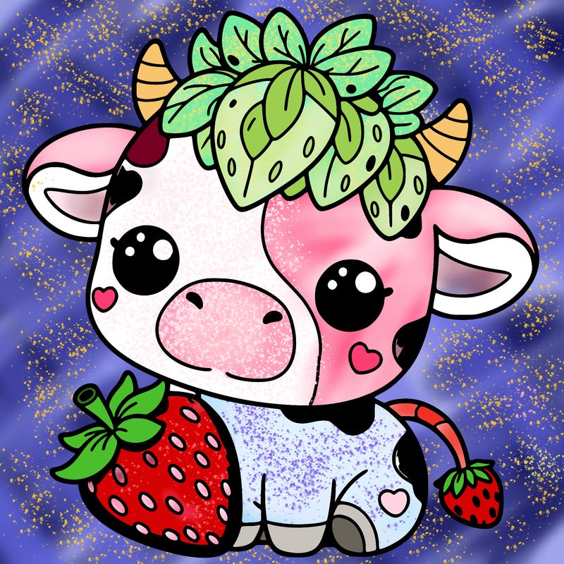 cute strawberry cow