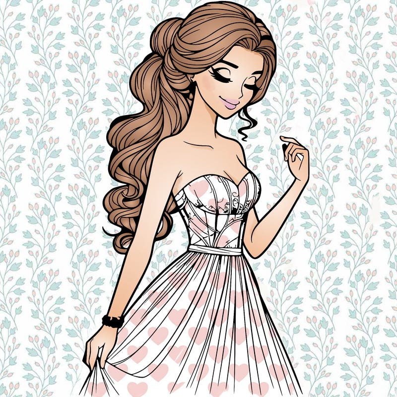 a realistic woman wearing an elegant dress