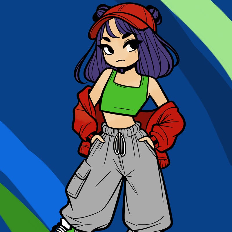 girl in crop top and baggy pants