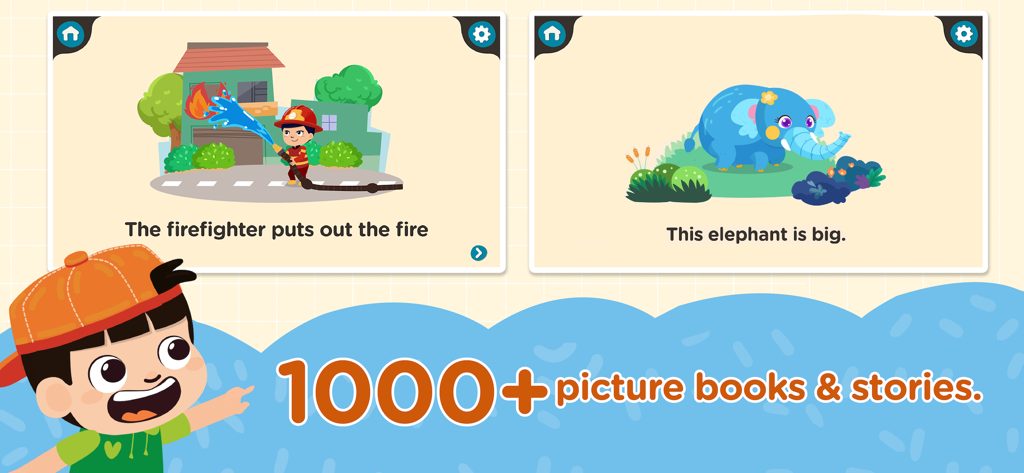 Interactive picture books and stories for kids learning English vocabulary