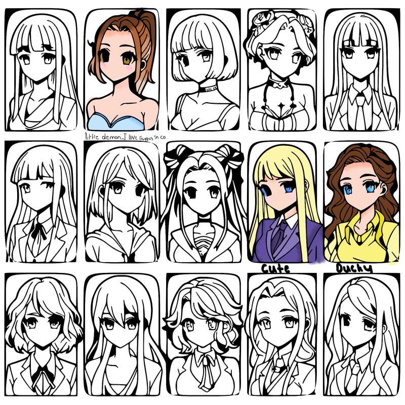 girls that look diffrent anime