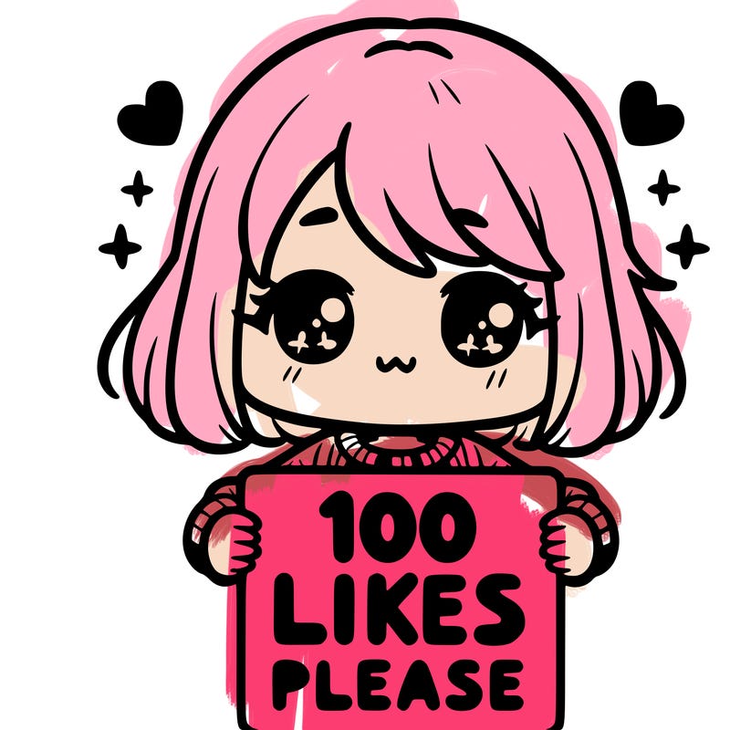 cute girl holding a sign saying 100 likes please