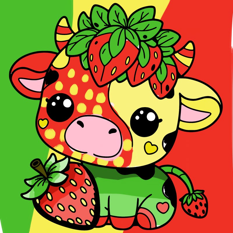 cute strawberry cow