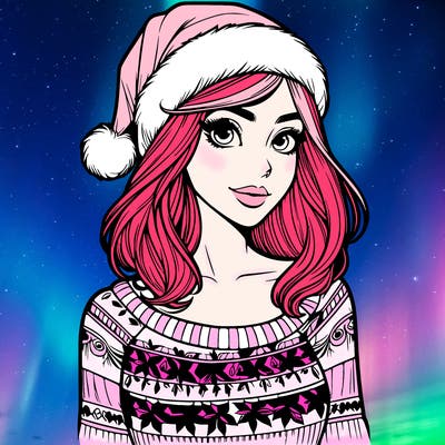 realistic lady in a christmas sweater