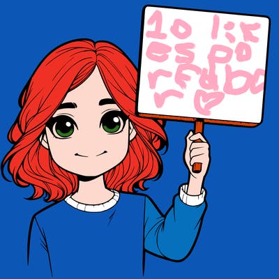 realistic girl holding up a sign