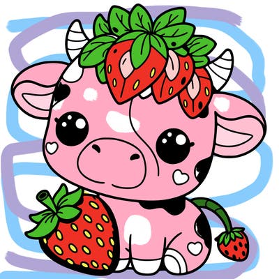 cute strawberry cow