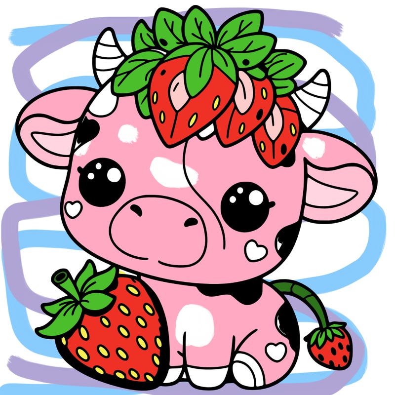 cute strawberry cow