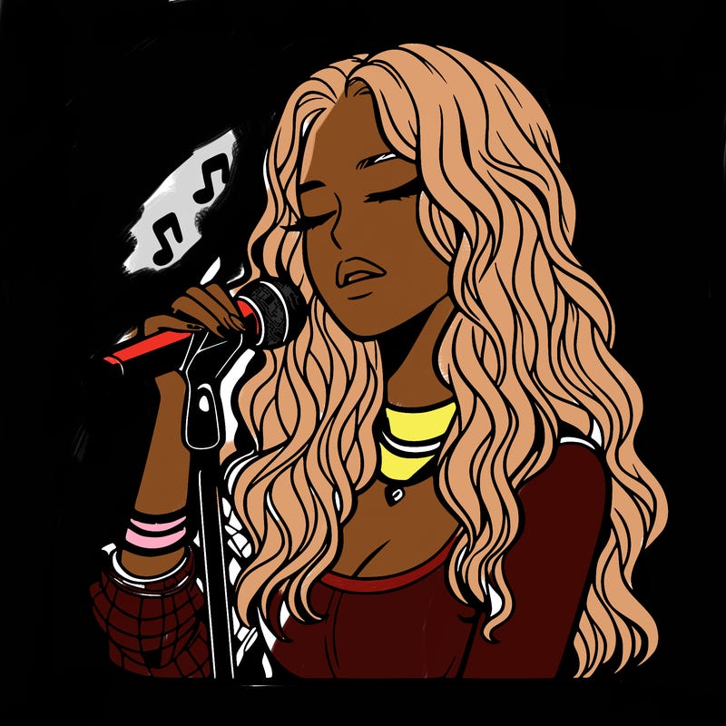 realistic female singer