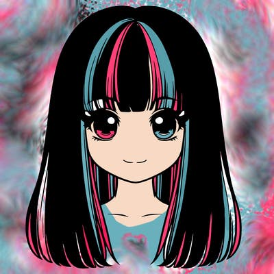 straight hair with bangs realistic