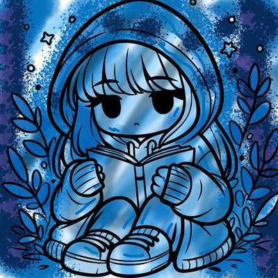 girl in oversized hoodie reading a book