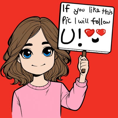 realistic girl holding up a sign