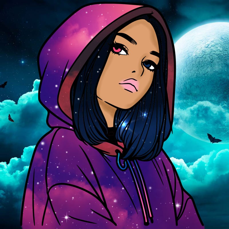 a realistic girl in a hoodie