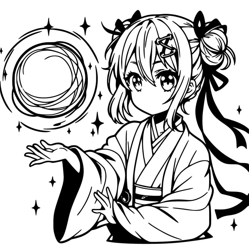anime girl making a orb