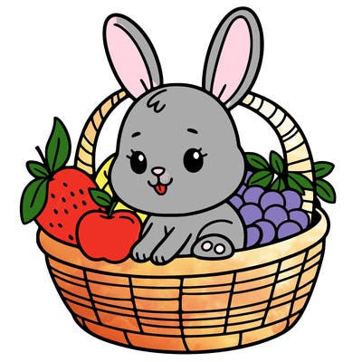 bunny in a fruit basket