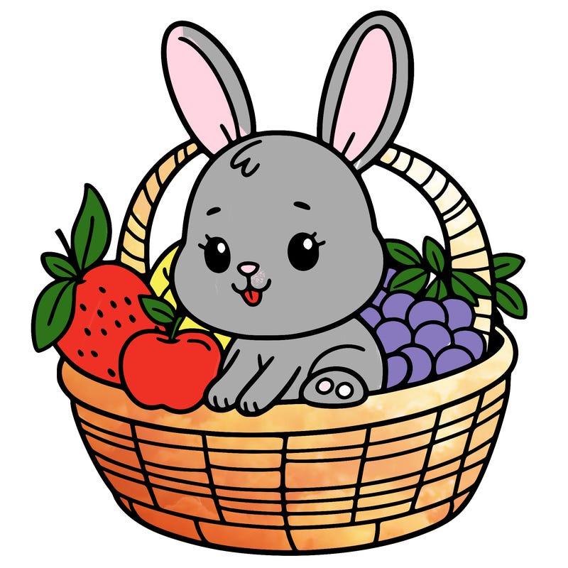 bunny in a fruit basket