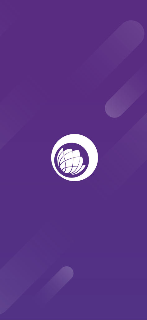 Peoplepass corporate benefit app splash screen with white logo on a purple background