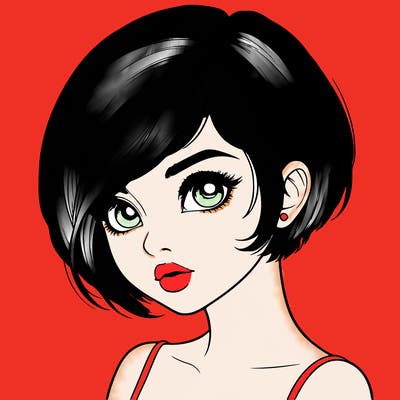 realistic girl with really short hair