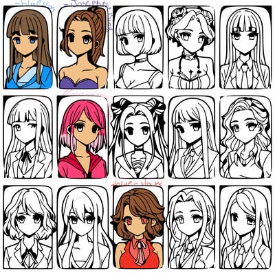 girls that look diffrent anime