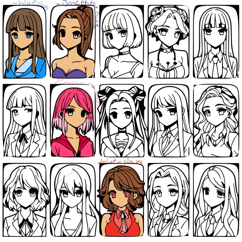 girls that look diffrent anime