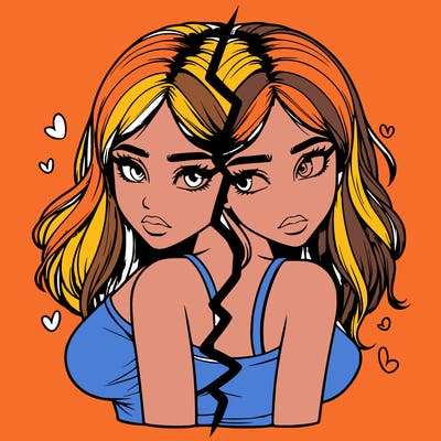 realistic girl split