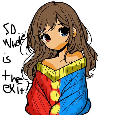 shy pretty girl wearing a sweater that is falling off one shoulder portrait