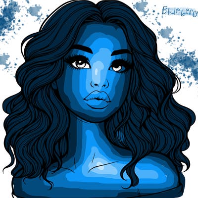 realistic girl with wavy hair and lips