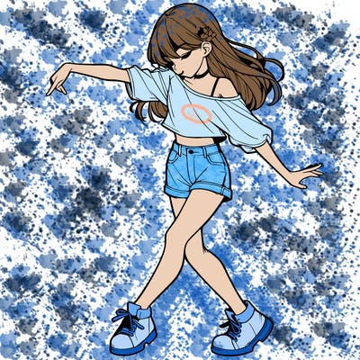 realistic girl danceing