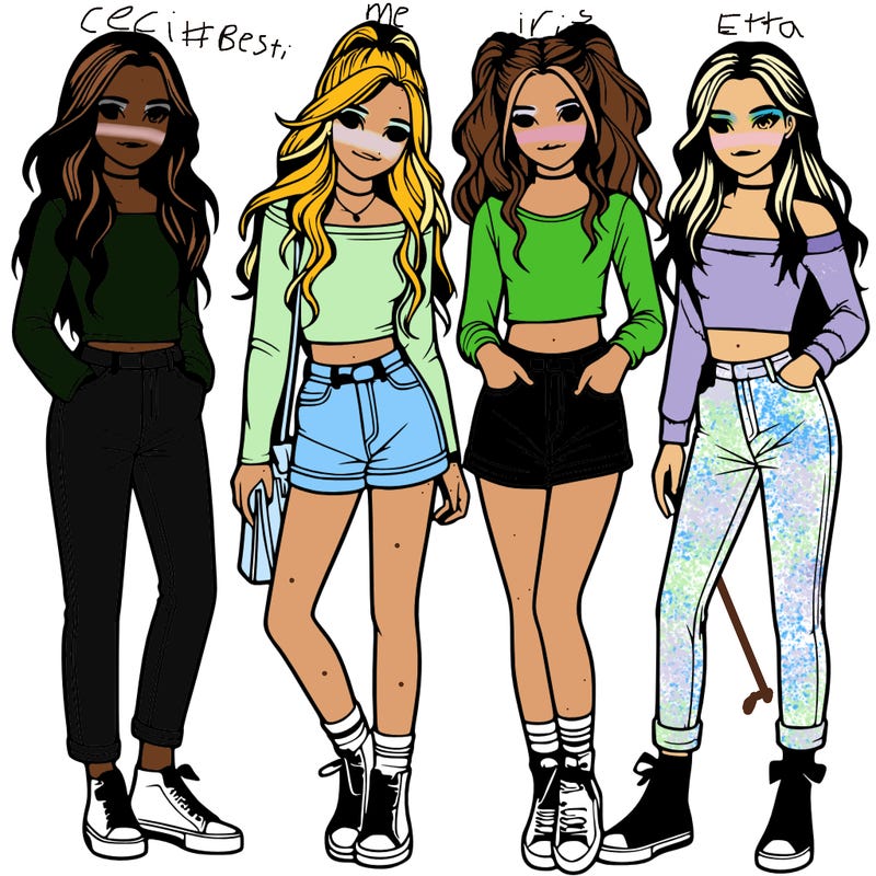 realistic four teenage girls