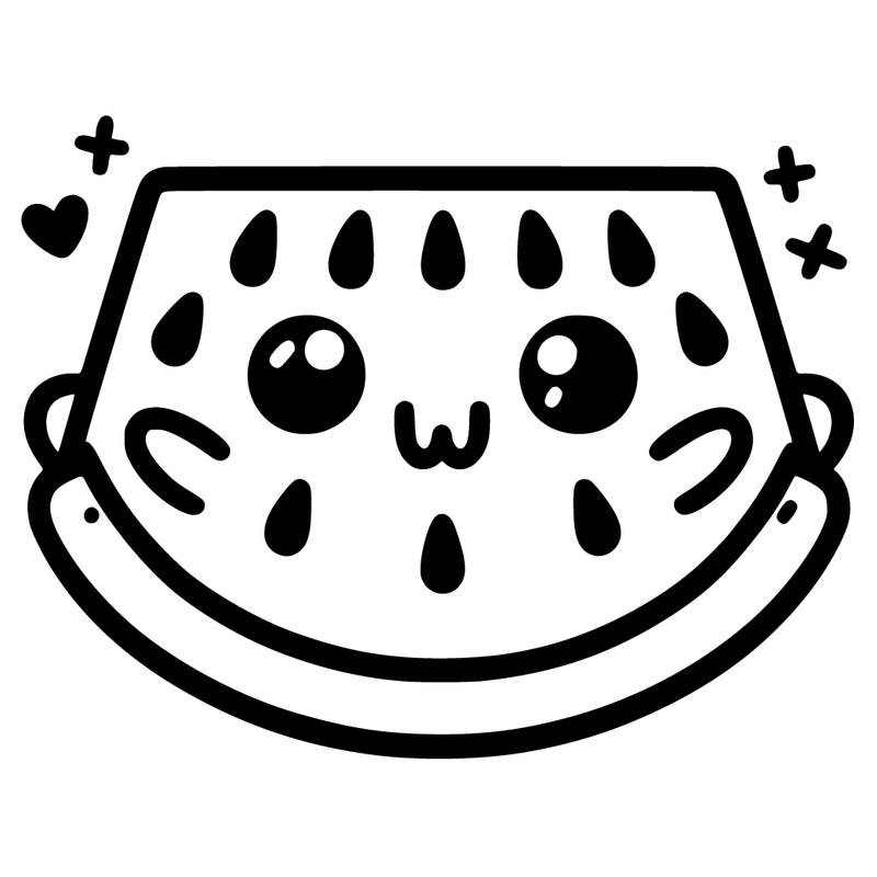 watermelon slice kawaii